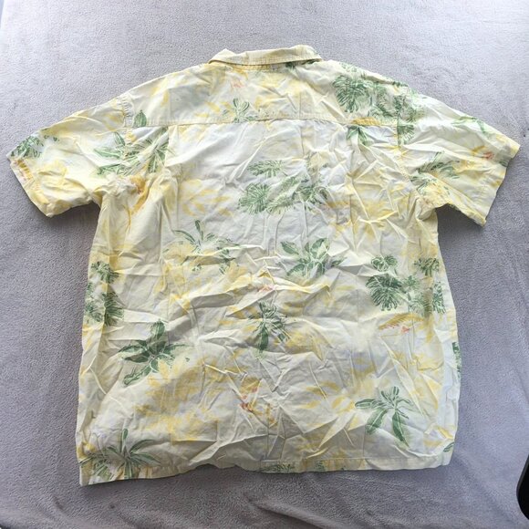 Columbia Mens Hawaiian Shirt XXL Short Sleeve Yellow Tropical Button Up Casual - Picture 10 of 10